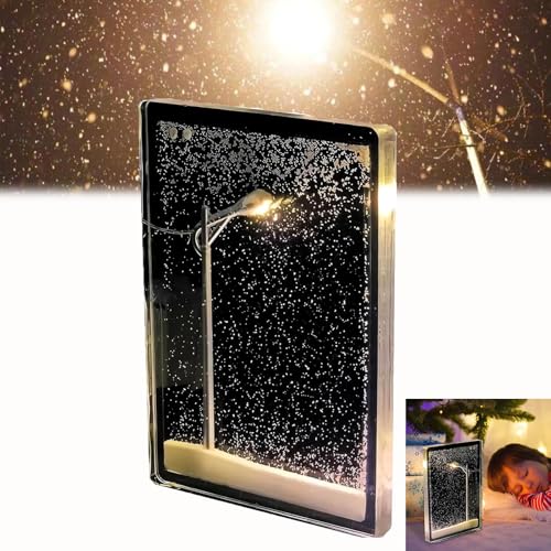 KQLULU Snowy Lamp, Snow Scenery Night Light, Handmade Christmas Night Lights, Snow Lamp Christmas Desktop Decor for Birthday, DIY Snowy Night Flowing Night Light (1pcs) von KQLULU