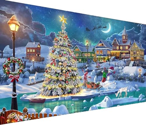 KQMGJYB Diamond Painting, 5D Diamant Painting Weihnachten Bilder,DIY Crystal Strass Stickerei Painting Voller Stickerei Malerei für Home Wanddekoration 70 * 40cm von KQMGJYB