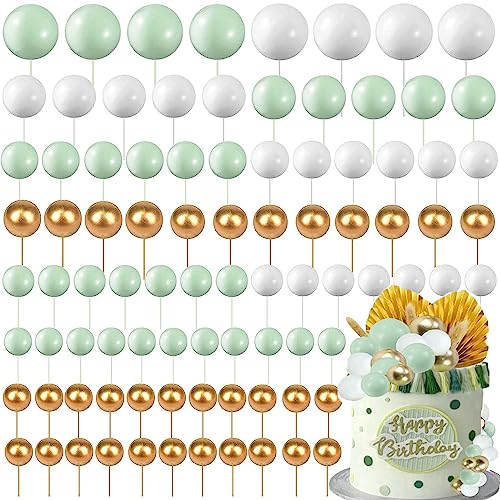 KQMGJYB Tortendeko Kuchen Deko, 108 Stück Mini Ballon Tortendeko Geburtstag DIY Tortendeko Hochzeit Kuchen Schaumkugeln Cupcake Topper für Hochzeitstag Valentinstag Geburtstag Party von KQMGJYB