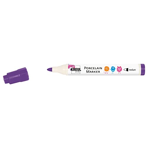 KREUL 16312 - Porcelain Marker medium Violett - Für Kinder entwickelter Porzellanmalstift, ohne Schütteln und Pumpen sofort los malen von KREUL