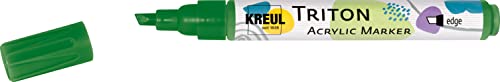 KREUL 17814 - Triton Acrylic Marker edge, laubgrün, Keilspitze, Strichstärke circa 1 bis 4 mm, auf Wasserbasis, Acrylmarker zur Gestaltung von Papier, Holz, Stein und vielem mehr von Kreul