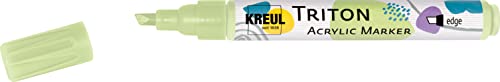 KREUL 17838 - Triton Acrylic Marker edge, lichtgrün, Keilspitze, Strichstärke circa 1 bis 4 mm, auf Wasserbasis, Acrylmarker zur Gestaltung von Papier, Holz, Stein und vielem mehr von Kreul