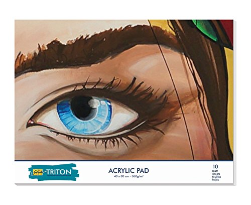 Kreul 17996 - Solo Goya Triton Acrylic Pad, 10 Blatt, 300 g/qm, 30 x 40 cm, Zeichenblock mit hochwertigem Acrylpapier speziell für die Solo Goya Triton Acrylfarbe und die Paint Marker von KREUL