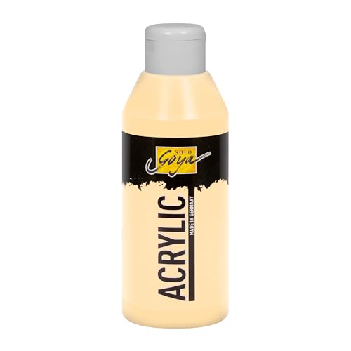 KREUL 84229 - Solo Goya Acrylic beige, 250 ml Flasche, cremige vielseitig einsetzbare Acrylfarbe in Studienqualität, auf Wasserbasis, schnell und matt trocknend, gut deckend, wasserfest von Kreul