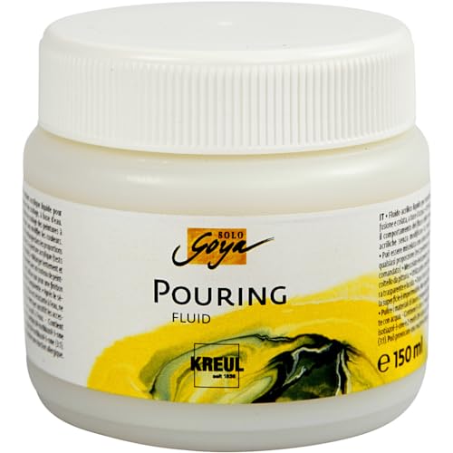 KREUL 87201 - Solo Goya Pouring Fluid, 150 ml Dose, flüssiges Acrylmedium für Gieß- und Fließtechniken, auf Wasserbasis, optimiert das Fließverhalten von Acrylfarben von Kreul
