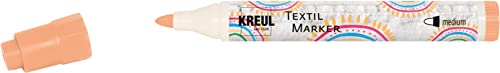 KREUL 90772 - Textil Marker medium, zartrosa, mit großer unempfindlicher Faserspitze, Strichstärke circa 2 bis 4 mm, Stoffmalstift für helle Stoffe und Textilien, waschecht nach Fixierung von Kreul