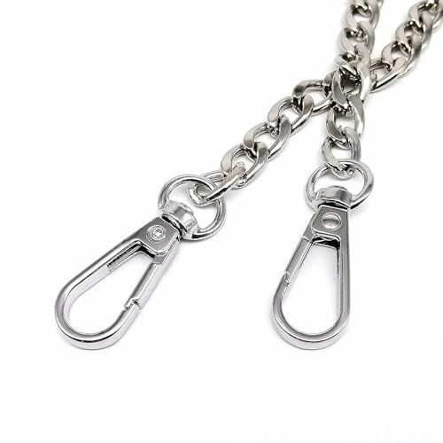 Handtasche Kette,Taschenkette 120 cm Kette Umhängetasche Gurt Ersatz Frauen Handtasche Umhängetasche Geldbörse Kette 4 Farbe DIY Zubehör for Taschen(Silver) von KRIECK