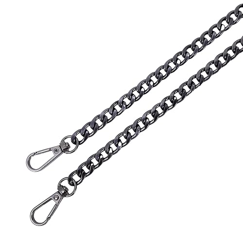 KRIECK Handtasche Kette,Taschenkette 120 cm Metall-Aluminium-Taschenkette, Ersatzteile, Zubehör for handgewebte Schulterhandtaschen, DIY, handgefertigte, abnehmbare Träger(Gun Black) von KRIECK