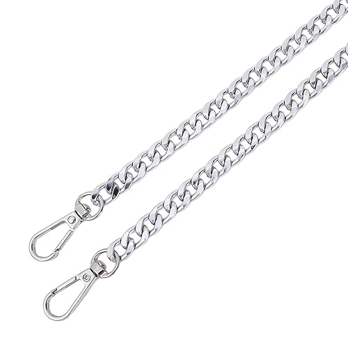 KRIECK Handtasche Kette,Taschenkette 120 cm Metall-Aluminium-Taschenkette, Ersatzteile, Zubehör for handgewebte Schulterhandtaschen, DIY, handgefertigte, abnehmbare Träger(Silver) von KRIECK