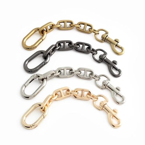 KRIECK Handtasche Kette,Taschenkette 2/20PCS Metall Verlängerung Kette Tasche Kette mit abnehmbaren ovalen Frühling Ring for Handtasche Tasche Kette Extender Zubehör(Dull Gold,2 Pieces) von KRIECK