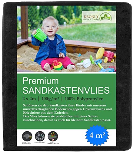 Sandkastenvlies 2x2 m Unkrautvlies für den Kinder Sandkasten Sandkastenunterlage wasserdurchlässig reißfeste Sandkastenfolie umweltverträglich von KRONLY