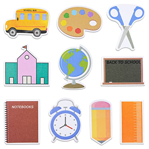 KRUCE 10-Pack Willkommen zurück zu Schule Sticky Notes Sets,Lustige Haftnotizen zum Lernen,Booklet Self Stick Note Pads für Schule Memorandum Supplies von KRUCE