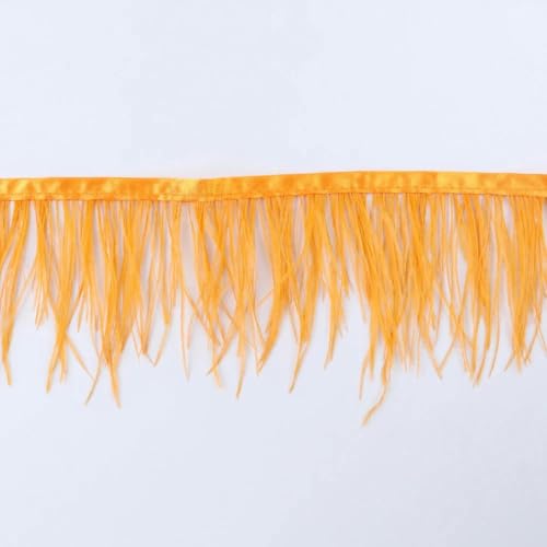 1 Meter roter Straußenfederbesatz, 8–10 cm, Federn, Dekorationsband für Partykleider, Kleidungszubehör, Orange, 8–10 cm Besatz von KRVDGR