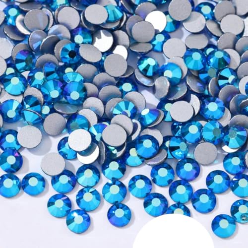 Alle Glitzersteine mit flacher Rückseite und Stoffkleidungsstücken der Blue Series für Nageldekorationen, Größe 5, 1140 Stück von KRVDGR