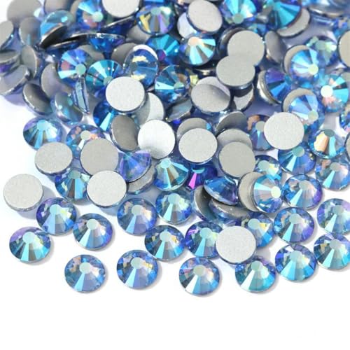 Alle blauen Serien Glitzersteine mit flacher Rückseite und Stoffkleidungsstück für Nageldekoration Hellblauer Edelstein S 8 1140 Stück von KRVDGR