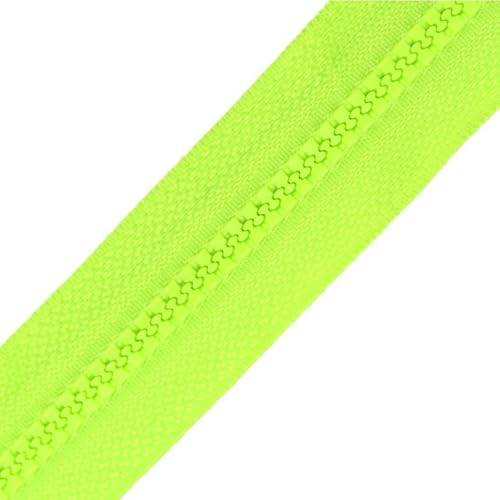 Stück 15 Zoll - 47 Zoll (40 cm - 120 cm) Harz-Spulenreißverschlüsse für Schneider, Nähen, Basteln, Nylon-Reißverschlüsse, Großpackung 24, fluoreszierendes Grün - 120 cm von KRVDGR