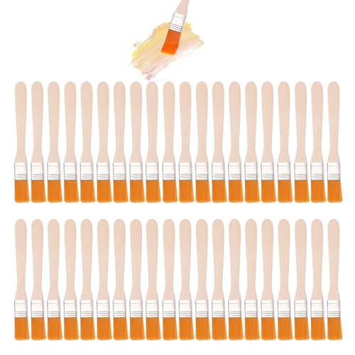 40 Stück Multifunktionale Kleine Pinsel, Borstenpinsel, Malerpinsel, Staubpinsel, Farbpinsel, Geeignet Zum Malen Und Reinigen (Gelb) von KRYMSON