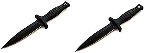 KOSxBO 2er SET Knife Dolch Outdoor Messer in Schwarz Gesamtlänge 23cm perfekt als Survival Messer feststehende Klinge Bushcraft incl. Holster von KS-11