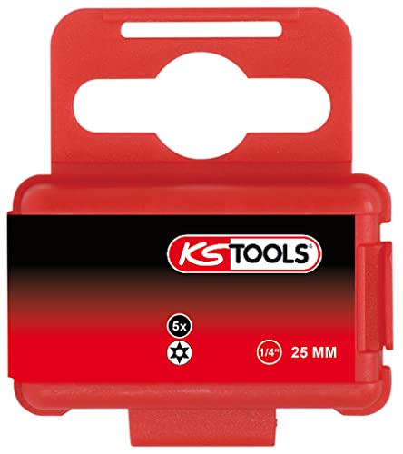 KS Tools 918.3626 1/4" TORSIONpower Bit TX, 25mm, TB27, mit Bohrung, 5er Pack von KS Tools