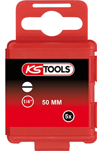 KS Tools 911.3328 1/4" CLASSIC Bit Schlitz, 50mm, 10mm, 5er Pack von KS Tools