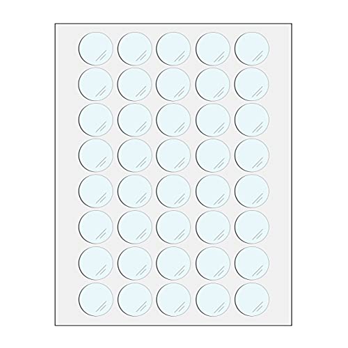 KLEBESHOP24 Klebeetiketten transparent rund | Verschlusspunkte | einseitig klebend | auf Bogen | 15 mm Durchmesser / 200 Stück von KS24 Products