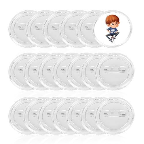 20 Acryl-Anstecker, Durchsichtige Knopfnadeln, Leere Anstecker, Transparente Broschen, Runde Anstecknadeln, Leeres Rundes Set, Personalisierte Anstecker Für DIY-Bastelarbeiten (37 Mm) von KSBBHDS