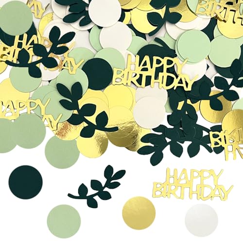 200 Stück Happy Birthday Konfetti, Rundes Pailletten-Konfetti, Grüne Geburtstagsdekoration, Party-Tischdekoration, Geeignet Für Geburtstagsfeier, Nationalfeiertag von KSBBHDS