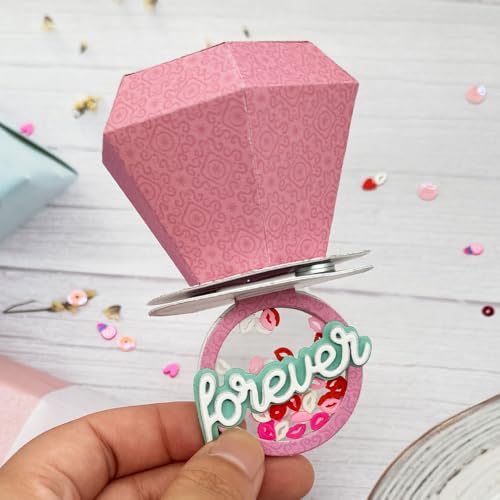 KSCRAFT 2024 November Valentine Release Metall Stanzformen Schablonen für DIY Scrapbooking Dekorative Prägung DIY Papier Karte (3D Diamant Ring Box) von KSCRAFT