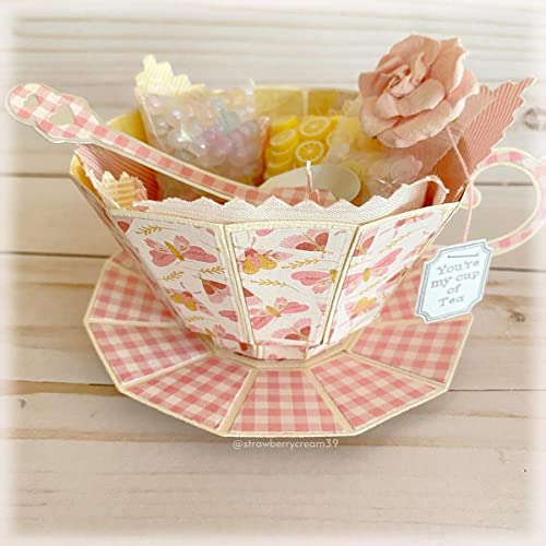 KSCRAFT 3D Teetasse Metall Stanzformen Schablonen für DIY Scrapbooking Dekorative Prägung DIY Papier Karte von KSCRAFT