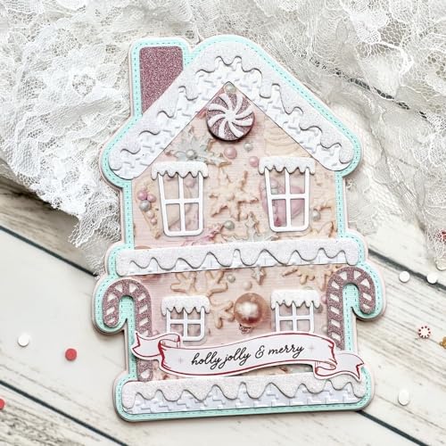 KSCRAFT Lebkuchenhaus Mini Album Metall Stanzformen Schablonen für DIY Scrapbooking Dekorative Prägung DIY Papier Karte von KSCRAFT