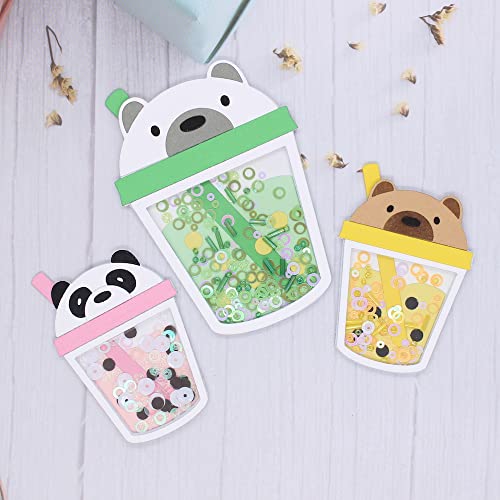 KSCRAFT Niedliche Boba Tea Shaker Metall Stanzformen Schablonen für DIY Scrapbooking Dekorative Prägung DIY Papierkarten (kleine Größe) von KSCRAFT