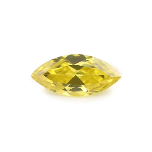 KSDFASS NIANWANG Größe 1,5 x 3 mm ~ 10 x 20 mm, Marquise-Form, 5A CZ-Stein, synthetische Edelsteine, Farbe, Zirkonia for Schmuck(Golden Yellow,10x20mm (10pcs)) von KSDFASS