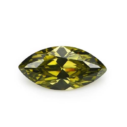 KSDFASS NIANWANG Größe 1,5 x 3 mm ~ 10 x 20 mm, Marquise-Form, 5A CZ-Stein, synthetische Edelsteine, Farbe, Zirkonia for Schmuck(Olive Green,1.5x3mm (100pcs)) von KSDFASS