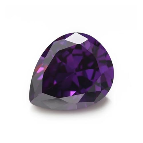 KSDFASS NIANWANG Größe 2x3mm-13x18mm 5A Birnenschliff Multi Verschiedene Farben Zirkonia Stein Lose CZ Synthetische Edelsteine ​​Perlen for Schmuck(Amethyst Color,10x12mm 25pcs) von KSDFASS