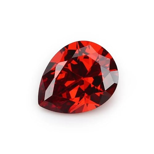 KSDFASS NIANWANG Größe 2x3mm-13x18mm 5A Birnenschliff Multi Verschiedene Farben Zirkonia Stein Lose CZ Synthetische Edelsteine ​​Perlen for Schmuck(Garnet,8x10mm 25pcs) von KSDFASS