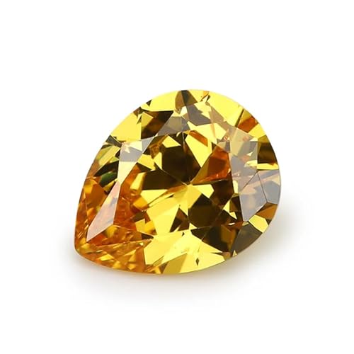 KSDFASS NIANWANG Größe 2x3mm-13x18mm 5A Birnenschliff Multi Verschiedene Farben Zirkonia Stein Lose CZ Synthetische Edelsteine ​​Perlen for Schmuck(Golden Yellow,6x8mm 50pcs) von KSDFASS