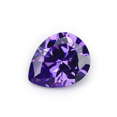 KSDFASS NIANWANG Größe 2x3mm-13x18mm 5A Birnenschliff Multi Verschiedene Farben Zirkonia Stein Lose CZ Synthetische Edelsteine ​​Perlen for Schmuck(Violet,10x12mm 25pcs) von KSDFASS