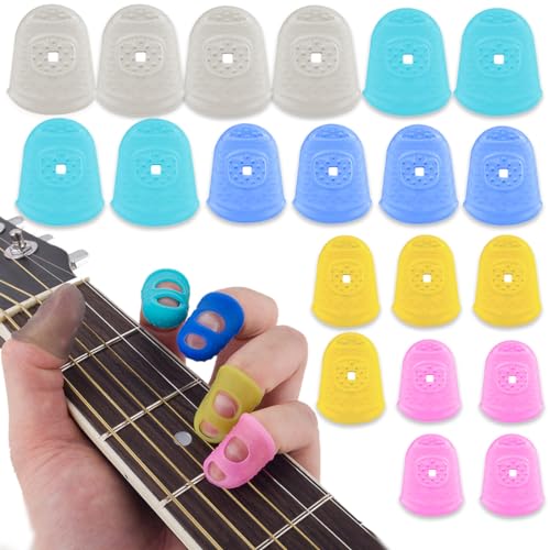 KSJEHW 20 Stücke Fingerspitzenschutz, Silikon-Fingerschutz, Fingerspitzenkappen, Pads, Abdeckung, Fingerhut, Fingerschutz für Gitarrenspielen, Schneiden, Wachsschnitzen, Papierkram von KSJEHW