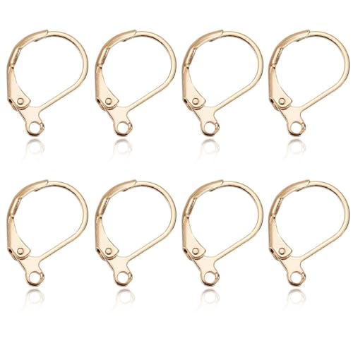 KSJEHW 8 Stücke Hebel Zurück Ohrhaken Französische Ohrringhaken 16x10mm für Schmuckherstellung(Gold) von KSJEHW