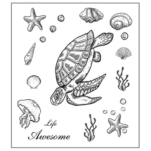 Sea for Silicone Clear Stamps Cling Seal for Scrapbook Photo DIY Album Decorative Card Making Practical Clear Stamp Block 4x4 von KSTZGTA