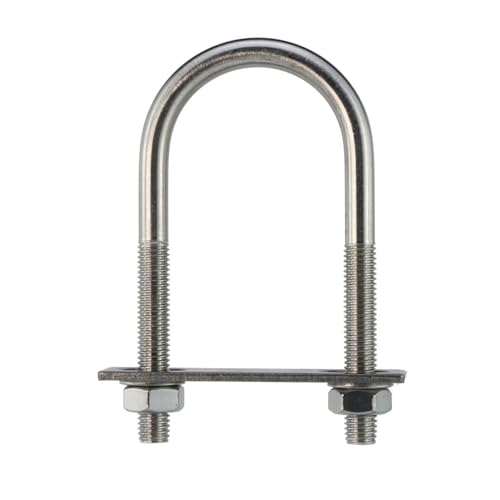 KSeSii 1 Satz M10 M12 U-Bolzen 304 Edelstahl Kehlkopf-U-Clip mit Prallmutter-Kombinationsschnalle U-förmige Schraubrohrschelle 2-Zoll-Klemme(M12x60x96mm 1set) von KSeSii