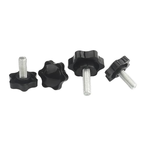 KSeSii 2-10PCS M4 M5 M6 M8 Stern Form Gewinde Klemm Griff Bolzen Bakelit Hand Knopf Anziehen Schraube Industrie Ausrüstung Kunststoff Stahl(10PCS,M4x12(Head 25)) von KSeSii