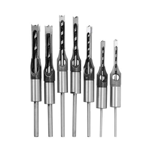 KSeSii HSS Vierkantlochbohrer Holzbearbeitungsbohrer Schneckenstemmmeißelbohrer-Set DIY Möbel Quadratischer Holzbearbeitungsbohrer(WZ-JS-5PCS) von KSeSii