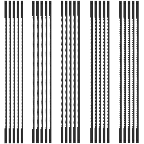 25 Pcs Sägeblätter Dekupiersäge mit Stift 165mm Dekupiersägeblätter Kohlenstoffstahl 10/15/18/24/28 Dekupiersäge Sägeblätter Dekupiersägeblatt Set für Holz Kunststoff Kupferweichmetall von KTCINA