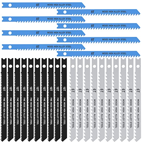 25tlg Stichsägeblatt Set 3 Arten Stichsägeblätter U-Schaft Kohlenstoffstahl Stark Stichsägeblätter Set Schnellarbeitsstahl Stichsägen Zubehör für Holz Kunststoff Metall von KTCINA