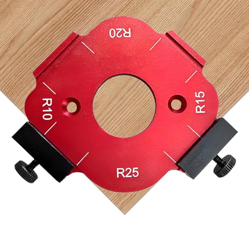 Eckradius-Frässchablonen R10 R15 R20 R25 Frässchablone Runde Ecken Aluminiumlegierung Anti-Rost Radius Jig Router Templates für Vielzahl DIY-Holzbearbeitungsprojekte von KTCINA