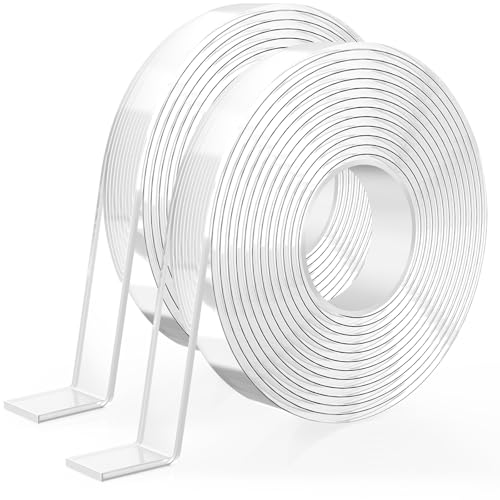 KTRIO 3M Doppelseitiges Klebeband, 6m Länge –Wiederverwendbar & Waschbar, Rückstandslos Entfernbar – Ideal für Home, Büro & Outdoor Anwendungen（2 Roll） von KTRIO