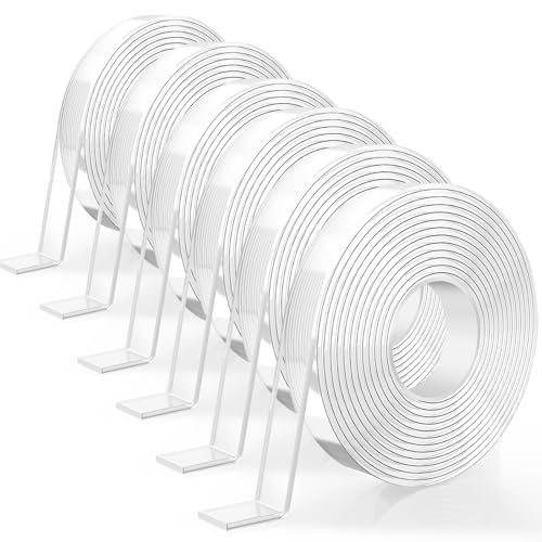 KTRIO 6 Pack Doppelseitiges Klebeband, 3m Doppelseitiges Klebeband Extra Stark, Abriebfest, Ablösbar, Abnehmbar, Wiederverwendbar, Waschbar - Mehrzweck von KTRIO