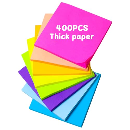 KU 8 Pack Sticky Notes Farbige Haftnotizen Klebezettel zum Beschriften Wiederaufklebbar 76 x 76 mm, Leicht zu Beschreiben für Zuhause Büro Schule Sitzung(50 Blätter/Block) von KU