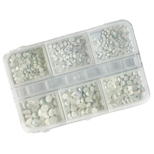 1 Box mit 3D-Perlen und Strasssteinen, gemischtes Nagelzubehör, flache Rückseite, Kunstdekoration, perfekt für Nageldekoration, Nagel-Strasssteine von KUAIYIJU